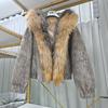 European and American winter new hooded natural fox fur collar high-end fur short thickened warm down jacket women