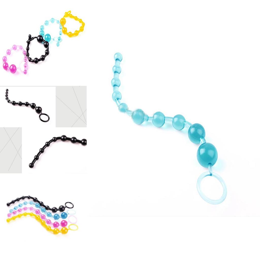 Chain Sexy Beads Orgasm Vagina Plug Play Pull Ring Ball Jelly Anal Tool Unisex