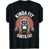 Kinda Fit Sorta Gym Raccoon Weightlifting T-Shirt Funny Crew Neck Tee with Stylish Print Casual & Comfortable Travel Clothing for Fashion Enthusiasts