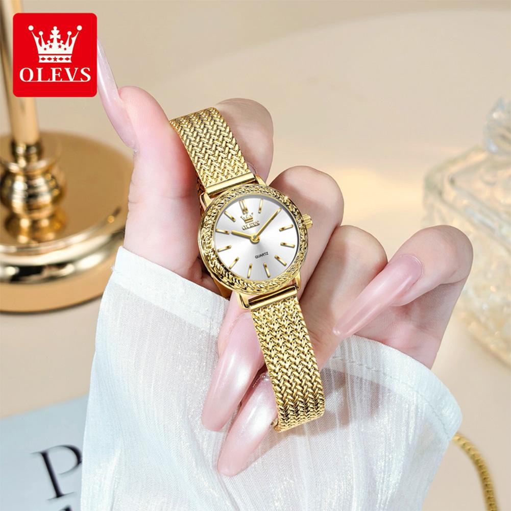 OLEVS Women's Watches Simple Fashion Original Watch Stainless Steel Mesh Strap Waterproof Luminous Watches For Women