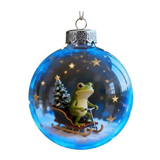 Frosk Julepynt Akryl Trepynt med Hengesnor Festlig Høytidsdekor for Hjem og Selskap