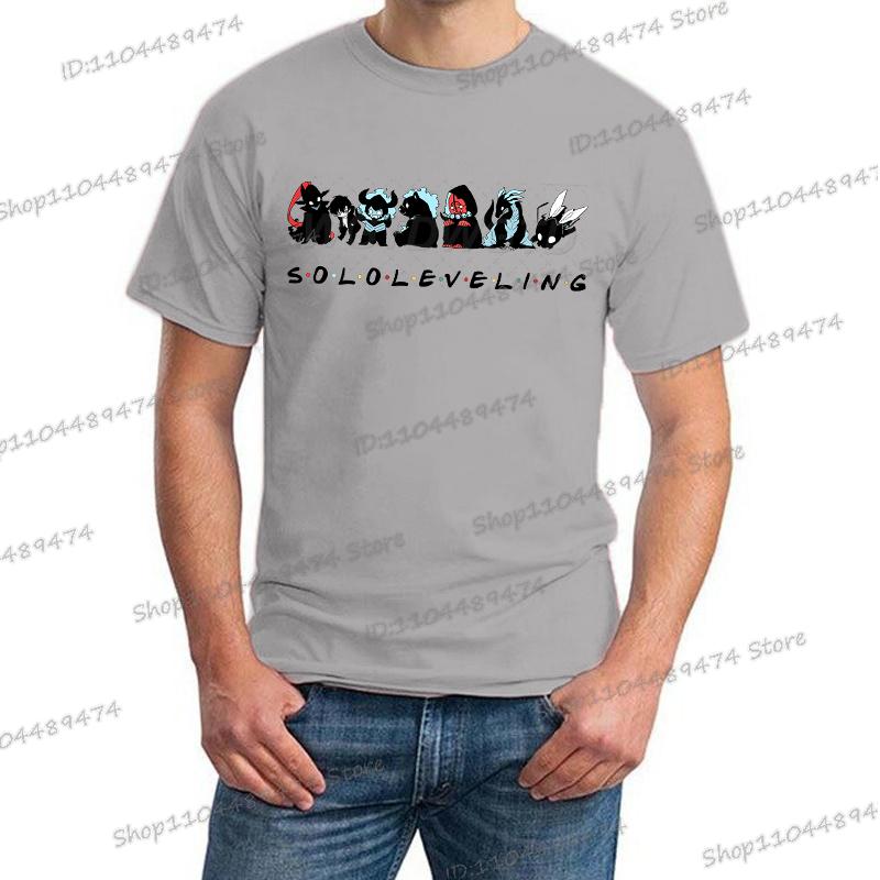 Anime Print Solo Leveling T-shirt Unisex Casual Loose Cool Manga Y2K Tops Sung Jin-Woo Graphic Men Women Funny Fashion Clothes