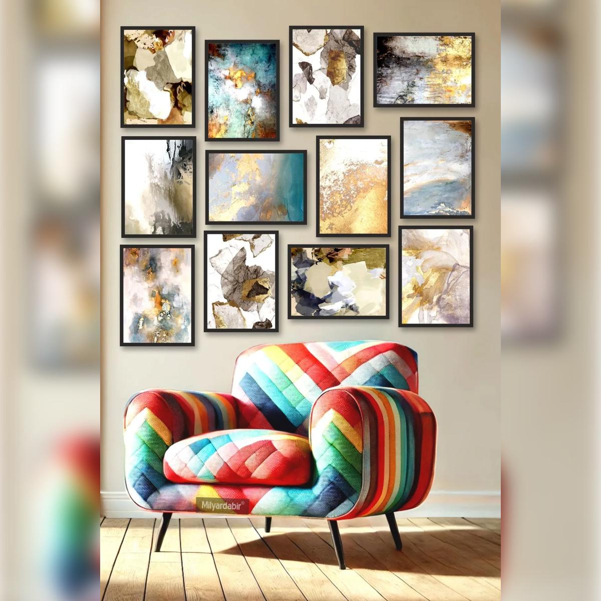 

Add a Modern Touch to Your Walls with the 12-Piece Abstract Art Poster Set!