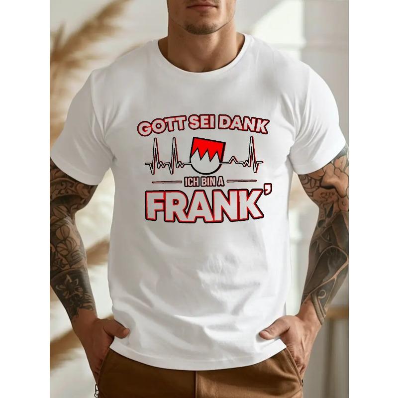 

СЛАВА БОГУ ФРАНК Мужская футболка большого размера - Черная Повседневная с круглым вырезом и графикой ЭКГ Сердцебиение, Короткий рукав, Обычный крой, Летний стиль, Повседневная одежда S белый