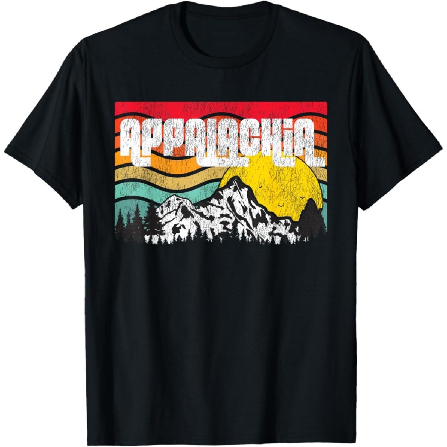 Hiking Appalachian Trail Mountains Appalachia Vintage Sunset T-Shirt S