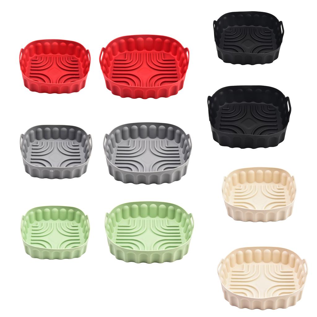 High Temperatures Resistant Silicone Baking Tray for Air Fryers Nonstick Oven Mat Microwave Chicken Pans Accessories