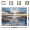 Beach Sunset Sand Dunes Ocean View Tapestry Coastal Scenery Wall Hanging Living Room Decor Summer Seaside Landscape Fabricposter