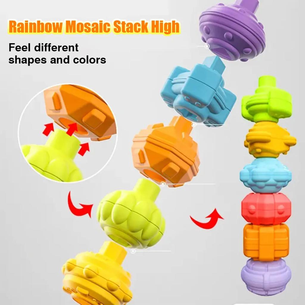 Montessori Shape Blocks Sorting Game for Baby Sensory Cube Colorful Blocks Educational Learning Toys Newborn Gift 0-12 Months