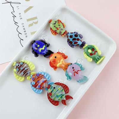 Handmade Tropical Fish Glass Pendant - DIY Jewelry Accessory