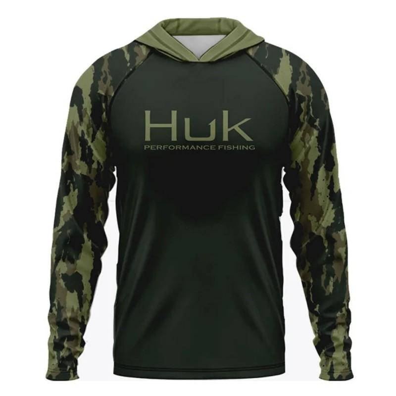 Men's Fishing Clothing HUK Long-sleeved UPF50 Hooded Sunscreen Ultraviolet Breathable Dress