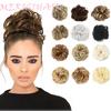 Synthetic Curly Elastic Rubber Band Chignon Donut Hairpieces Wrap On Ponytail Hair Extensions