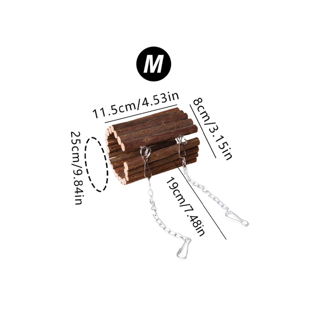 1pc Parrot Hideaway Swing Toy Wood Bendy Long Suspension Bridge Ladder Toys for Pet Hamster Climbing Chews Toys Cage Hanging Toy