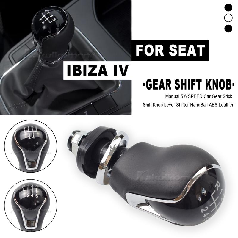 For SEAT IBIZA IV (6j) 2009 2010 2011 2012 2013 2014 2015 2016 2017 5/6 Speeds 12mm Car Gear Shift Knob Lever Shifter Hand Ball