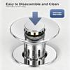 2pcs Poping Up Sink Drain Stoppers with Fine Meshes Filter Easyly Touches Operation for Bathroom Vanities