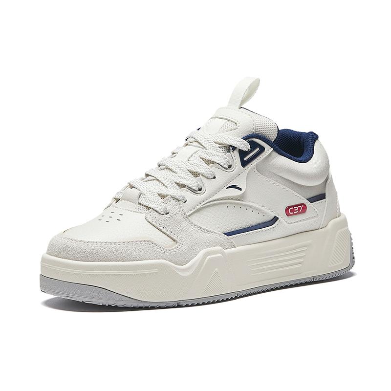 Anta C37 Series Simple Comfortable Slip Resistant Durable Low Top Skate Shoes Women Skate Shoes White Blue 922448081-3