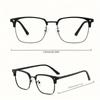 3PCS New Men Vintage Fashion Half Frame Semi-Rimless Clear Lens Eyeglasses Blue Ray Computer Glasses