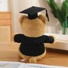 Graduation Doctor Bear Plush Toy with Hat & Red Bow Tie - Customizable Logo Option