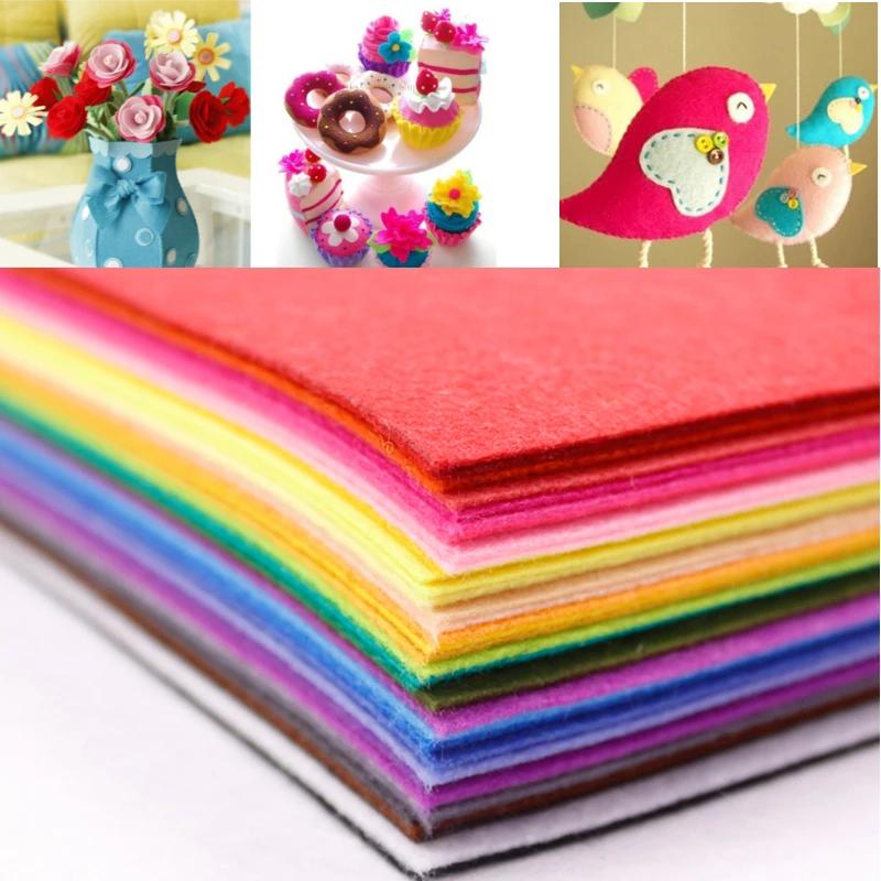40pcs Colorful Non Woven Felt Fabric Sheets 40 Colors Nonwoven Patchwork Sewing Felts DIY Bundle For Sewing Dolls Crafts