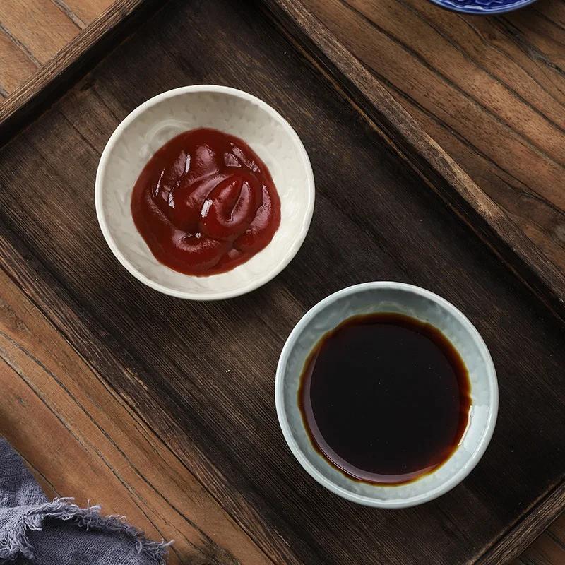 Keramisk tallerken Retro ovnsglasur Dinosaurtallerken Barbecue Mini dippskål Sashimi Sushi Soyasausfat Hjem Skrivebord Snacktallerken