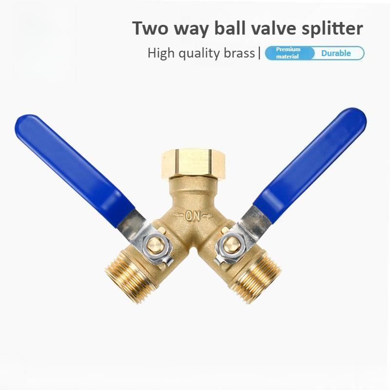 Brass Long Handle Bidirectional Valve Garden Irrigation 3/4 American Anti-corrosion and Anti Rust Interface Hose Splitter
