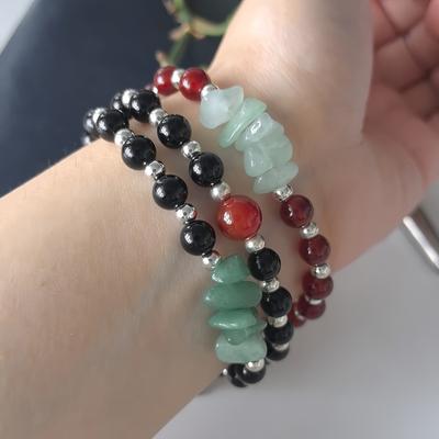 Romantic Natural Stone Pendant Bracelet Handcrafted Multicolored Beads Trendy Design Perfect Lover's Gift Hand Jewelry