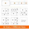 Lifewit Drawer Organizer Tray Set 16 Pieces Clear Plastic Storage Box for Makeup Accessories and Small Items