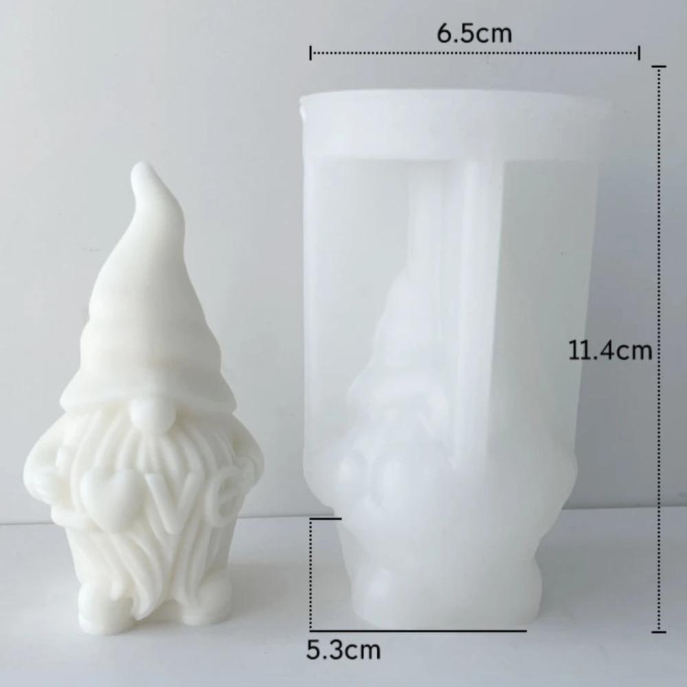 Santa Claus Hand Holding LOVE Candle Silicone Mold Love Dwarf Plaster Making Tool Home Christmas Party Decoration Handmade Gifts