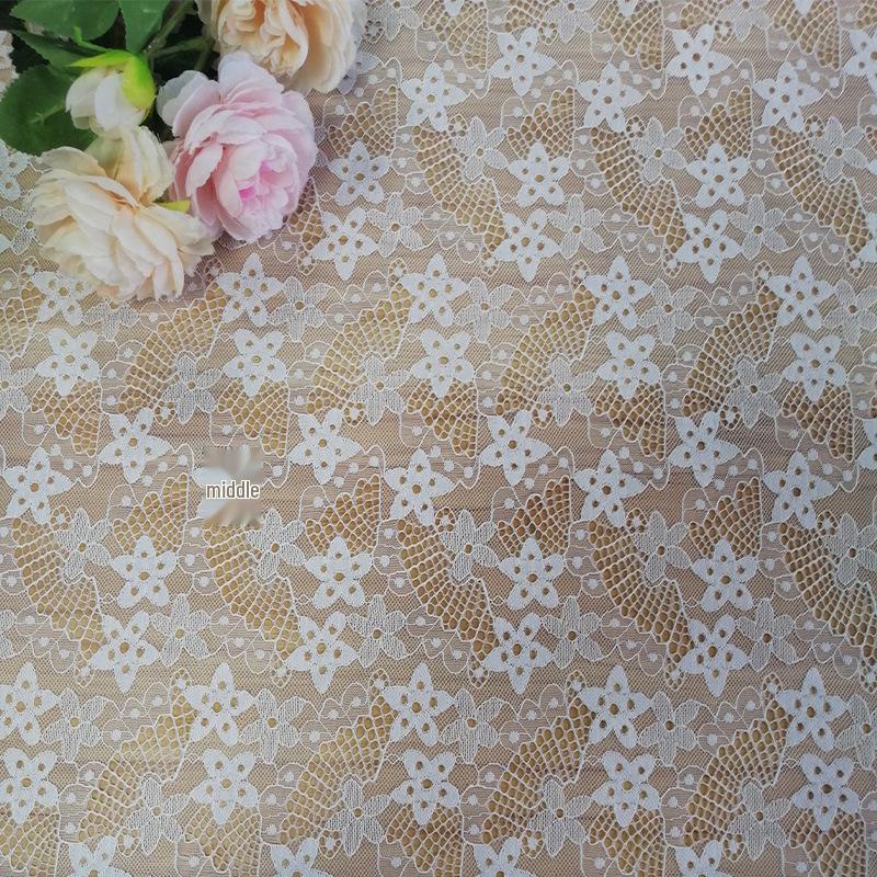 Polyester Lace Star Hollow Women's Wedding & Formal Dresses Fabric