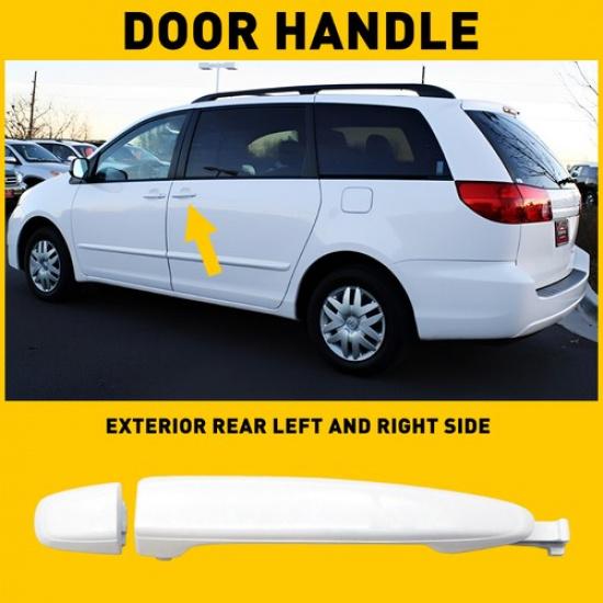White Rear Left / Right Outside Door Handle Fit For 2004-2010 Toyota Sienna I