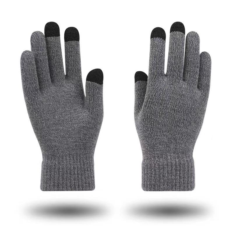 New Winter Men Knitted Gloves Touchscreen High Quality Male Mitten Thicken Warm Wool Cashmere Solid Women Business Gloves Autumn