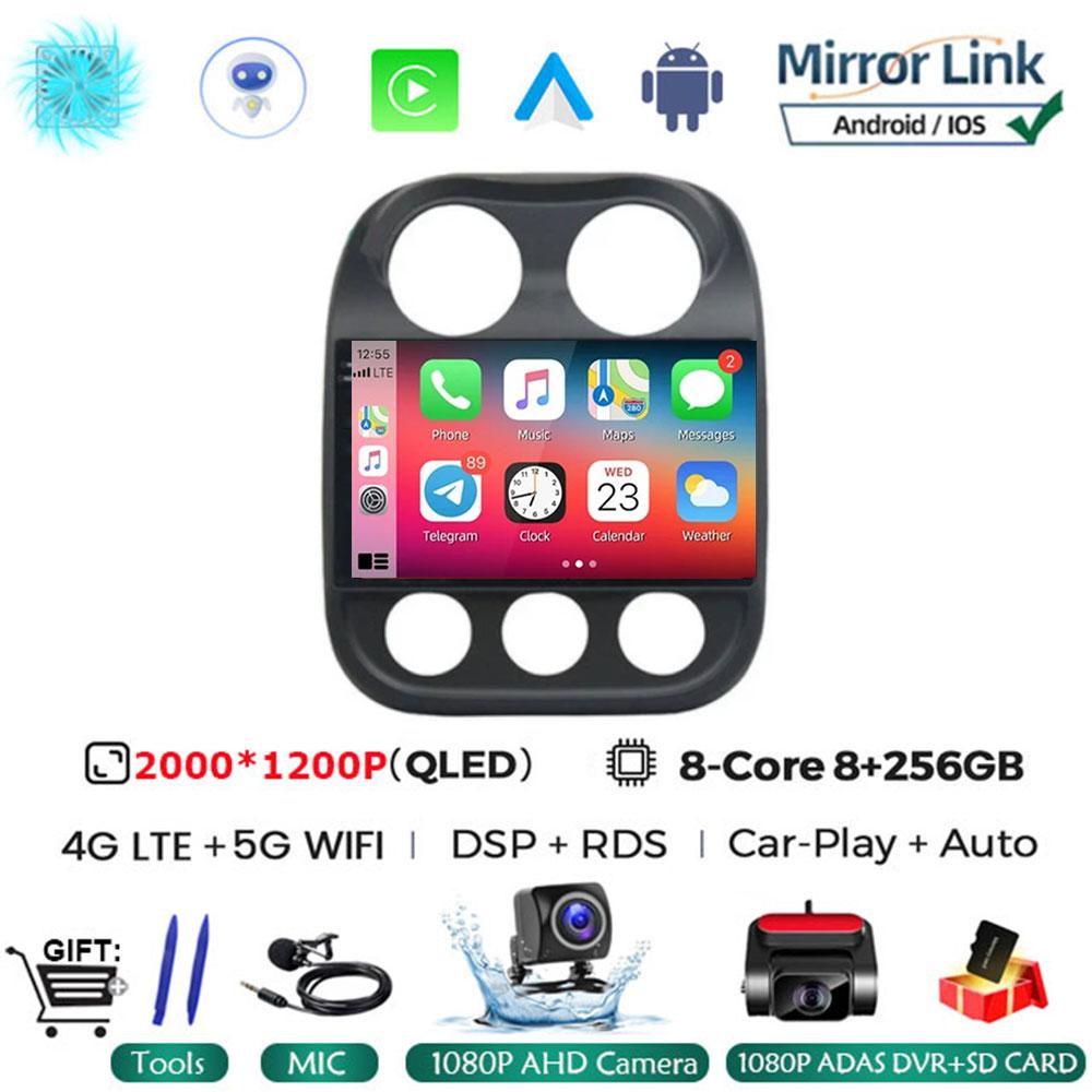 Android14 Car Radio For Jeep Compass Patriot 2010 - 2016 Autoradio Stereo 2 Din Player GPS Navigation Carplay DSP OBD CD Player