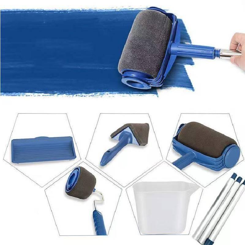 Versatile Round Roller Brush Kit Ideal For Home Renovation With Extendable Handle For Precision