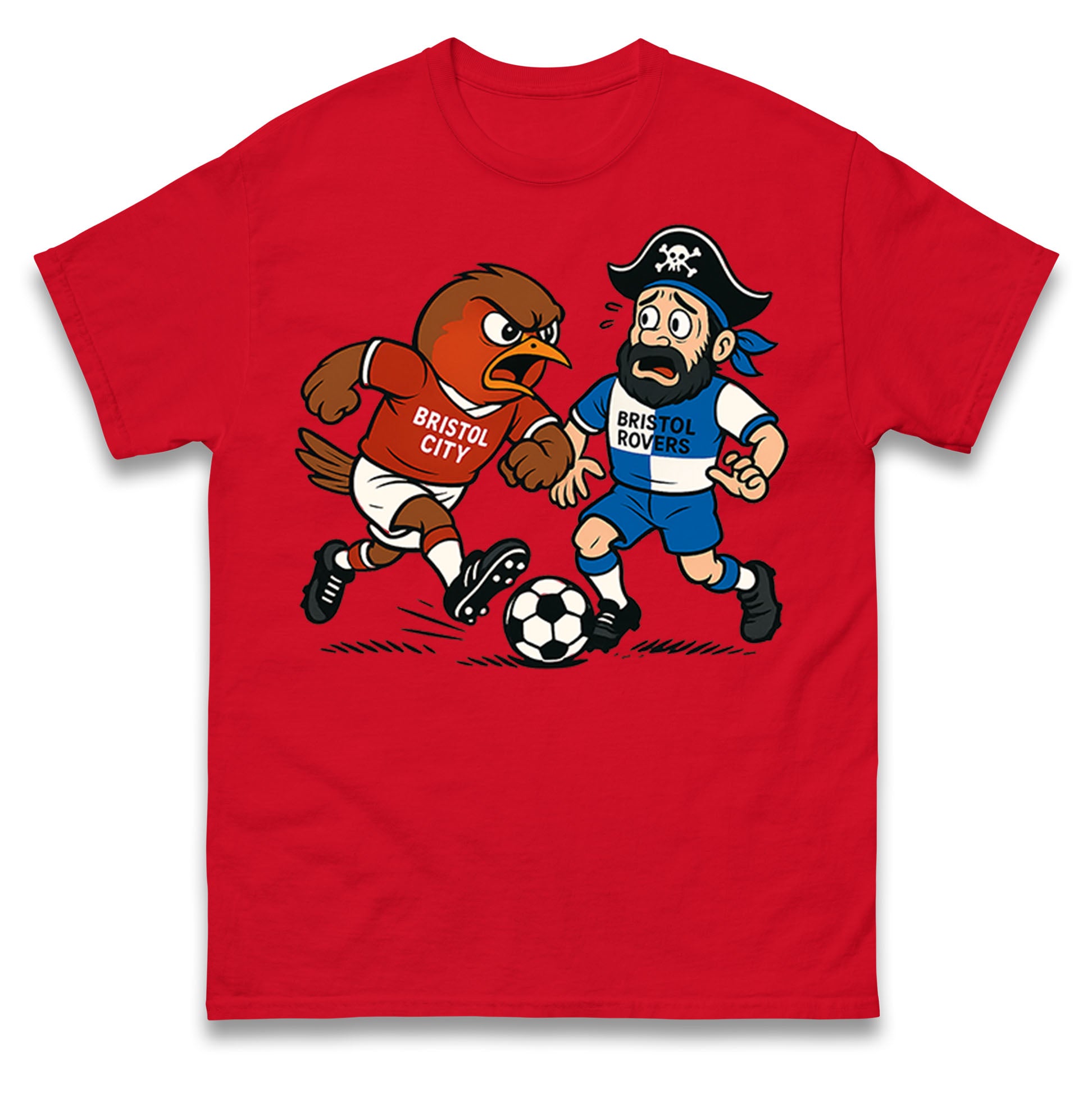 Robins Over Pirates Bristol City T Shirt Tshirt Mens Womens Unisex Tops Tees 2XL