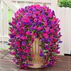 Artificial Flowers for Outdoor, Fake Hanging Morning Glory with Eucalyptus Leaves, UV Resistant Faux Plants Petunias Trailing Vines for Porch, Patio,