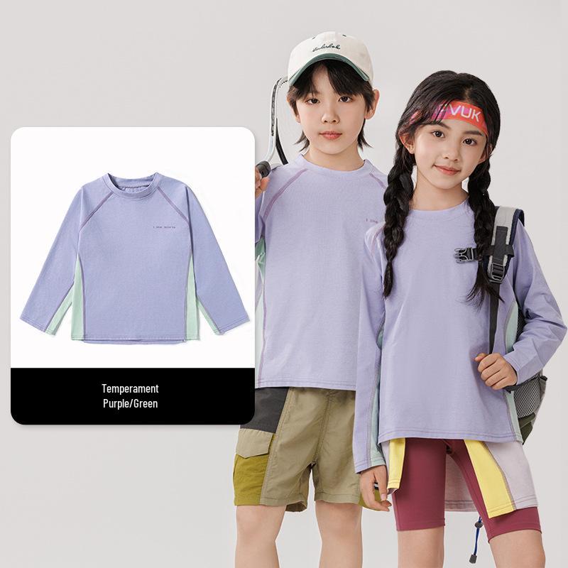 Kinder UV-Schutz Langarm-Top aus Eis-Seide, schnell trocknend, für Badminton und Outdoor-Aktivitäten