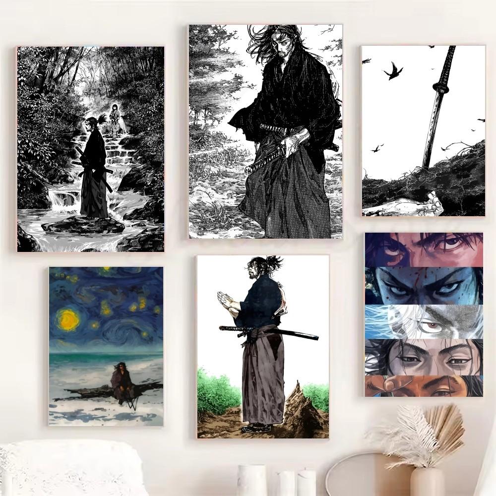 1 stück Japanischen Anime Manga Miyamoto Musashi Vagabond Bushido Krieger HD Poster Home Room Bar Cafe Decor Kunst Wandmalerei bild