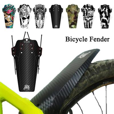 Bicycle Fender Front and Rear Tire Wheel Universal Bike Mudguard Printed Plastic Cycling Wing Protectors with Cable