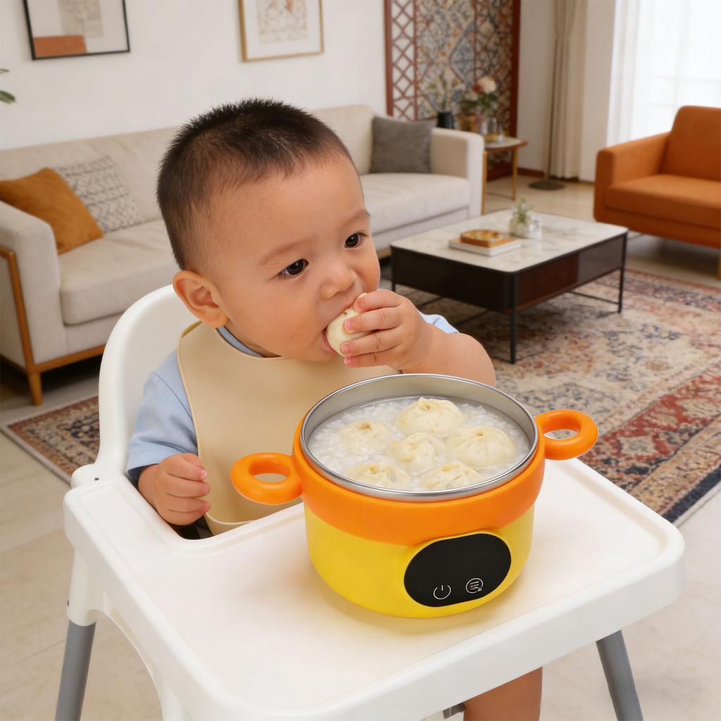 Electric Food Warmer Bowl 470ML Waterless Stainless Steel Cordless Rechargeable Insulated Lunch Box for Baby Food