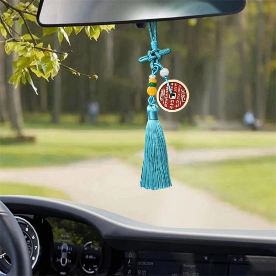 Vintage Copper Coin Car Car Rearview Mirror Charm Chinese Style Hanging Decoration Feng