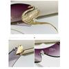 Y2K Vintage Rimless Swan Sunglasses Punk One Piece Lens Pink Eyeglasses Luxury Brand Designer Sun Glasses For Women Men