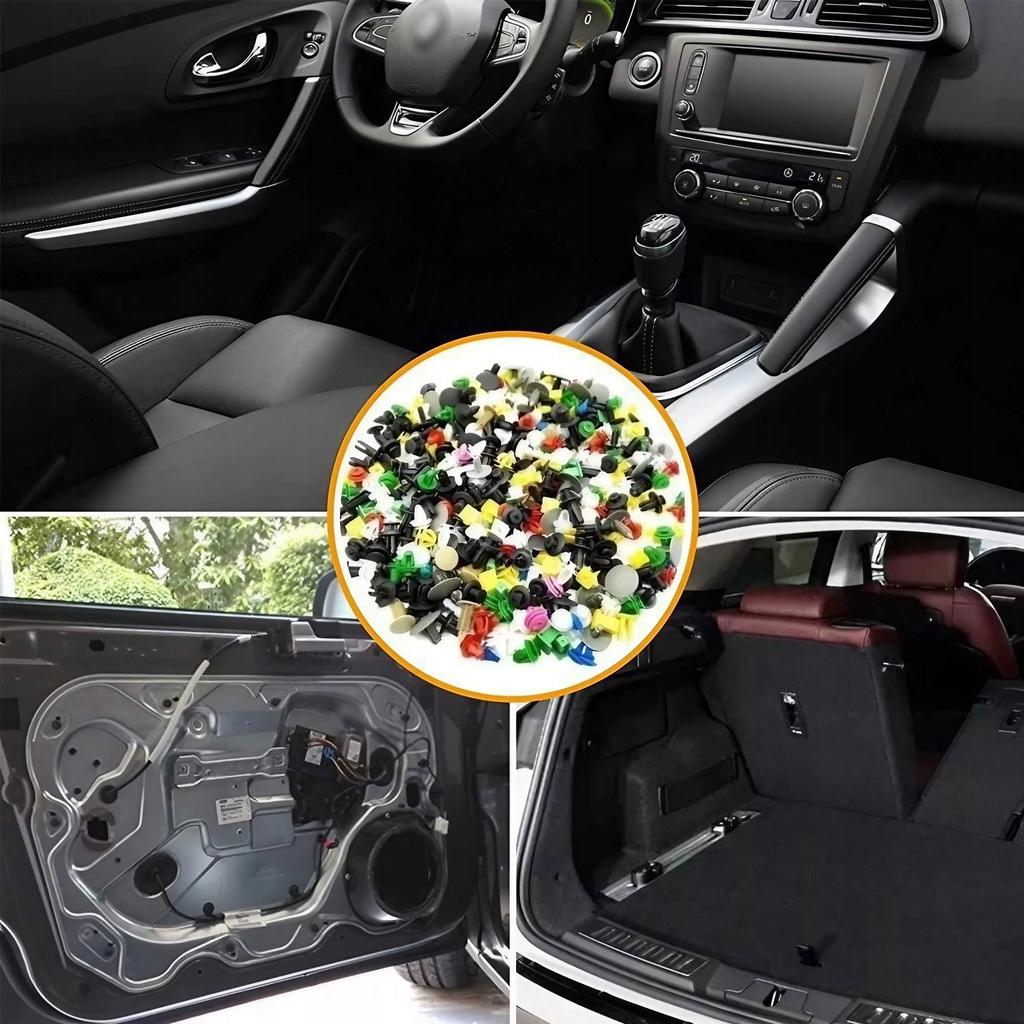 Rosfix Zestaw Uniwersalnych Kołków Samochodowych 200szt. + Narzędzi do Podważania 6szt. – Wysoka Jakość i Trwałość | Wszechstronne Zastosowanie