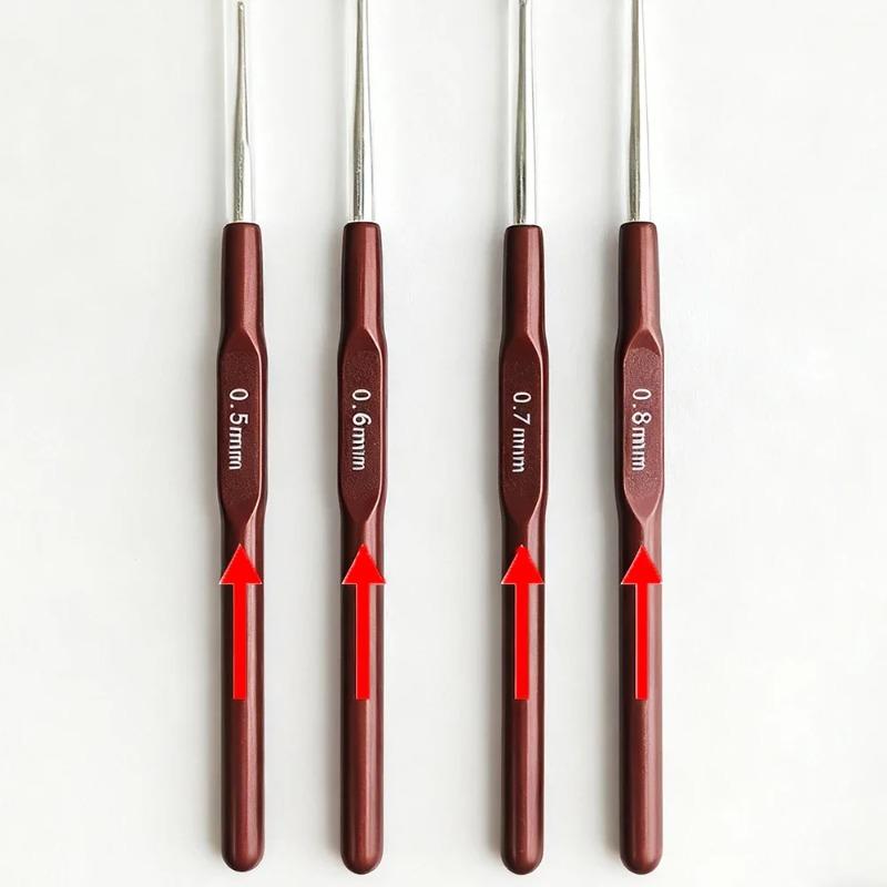 Mini Extra Thin Crochet Hook Yarn Knitting Tool Lace Thread Needle Pen Style Craft Kit Handy Stitch Implement for Hat Shoe