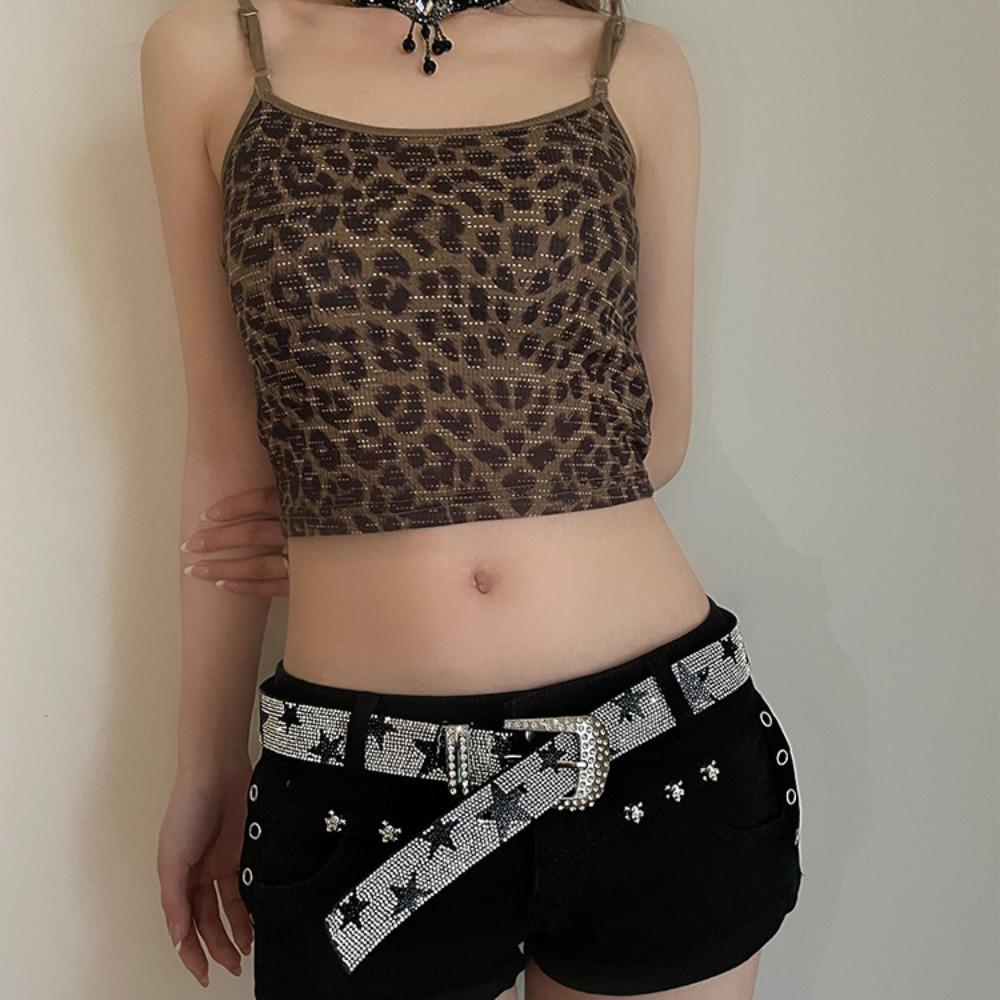 Y2K Shiny Star Waistband Strap Buckle Jeans Decor Fashion Five-Pointed Star Belt  Waist Accessories