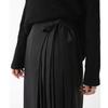 Pantaloni da donna stile scuro nero tinta unita plissettati finti due pezzi irregolari high street larghi gamba larga casual individuali lunghezza a metà polpaccio pantaloni culottes