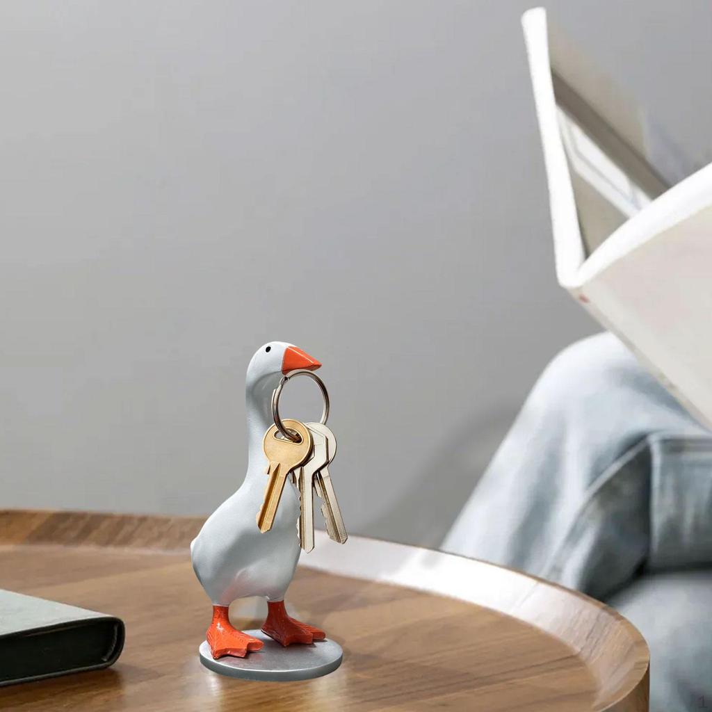 Gans Ente Schlüsselanhänger Figur Heimdekoration Tierskulptur für Abstellraum