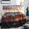 1Pc Mirroranimals Print Flannel Blanket, High quality Comfortable for All Seasons, Home Decor, Warmth and Comfort, Perfect for Christmas Gifts