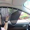 4pcs Magnetic Front Rear Window Curtain Summer UV Protection Universal Foldable Window Sunshades with Small Hole Auto Accessory