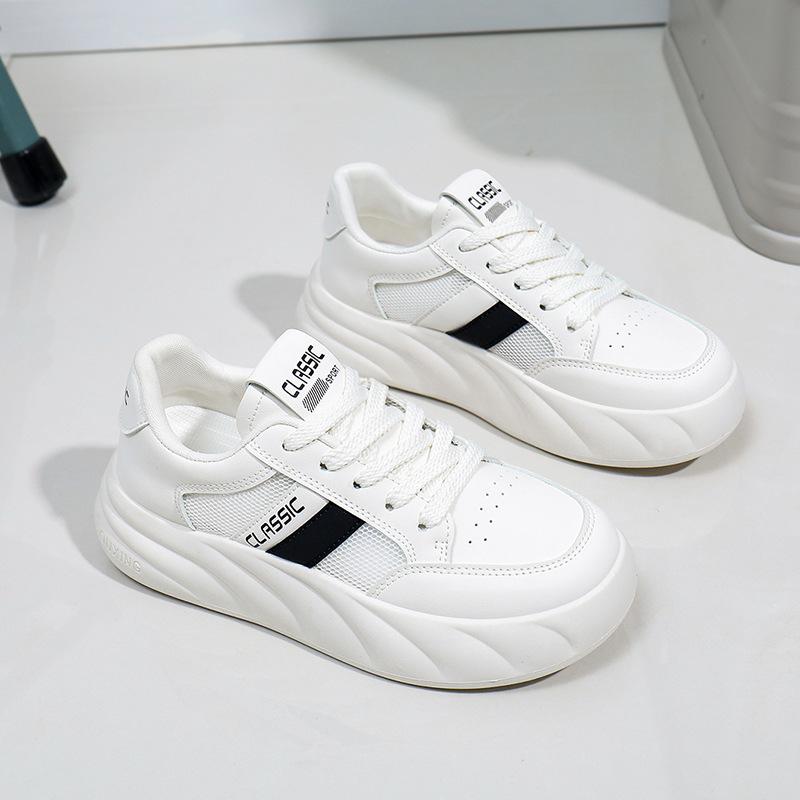 Lavsko Pustende Hvite Sko for Kvinner Vår Ny Internettkjendis Stor Hode Brødsko Plattform Fritidssko Ktw2625