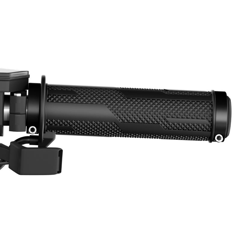 12 V Heated Handlebar Grip Set for Cold-Weather Handlebar Use with 5-Level Control, Previous-Setting Memory, 2-Clamp Structure, and Accessories