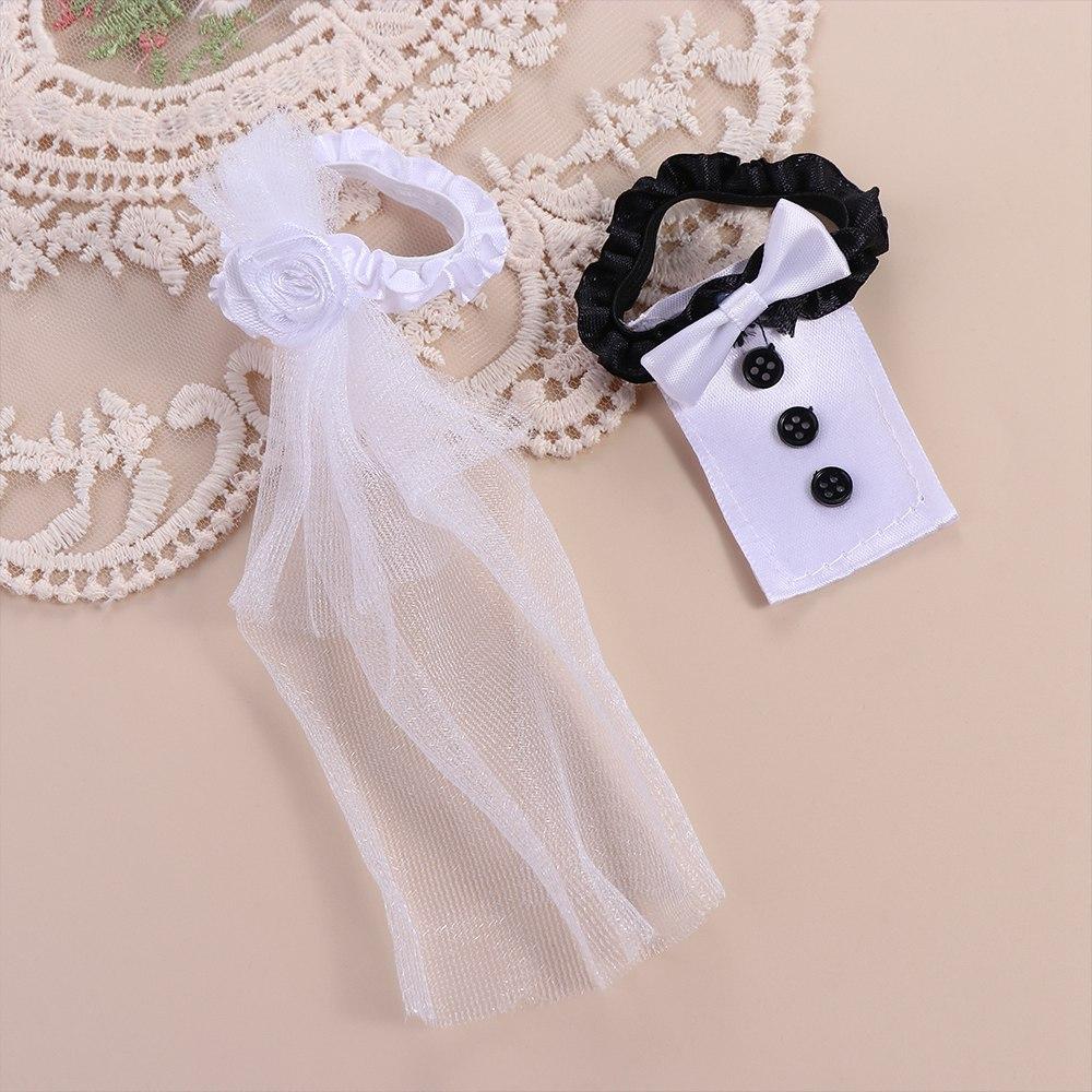 Bride Groom Dress Shape Wine Glass Cover Desktop Ornaments Wine Cups Wraps Champagne Bottles Cover